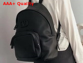 Valentino Garavani Leather Vsling Backpack with Front Pocket Black Soft Grainy Calfskin Replica