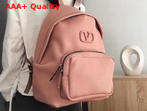 Valentino Garavani Leather Vsling Backpack with Front Pocket Pink Soft Grainy Calfskin Replica