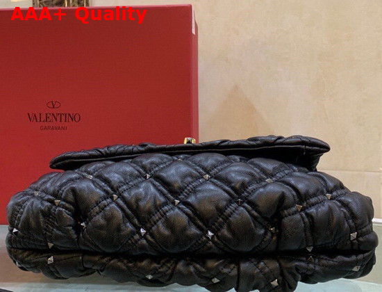 Valentino Garavani Medium Nappa Spikeme Shoulder Bag in Black Replica