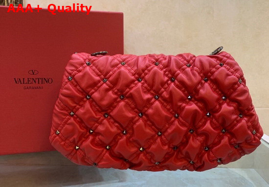 Valentino Garavani Medium Nappa Spikeme Shoulder Bag in Rosso Valentino Replica