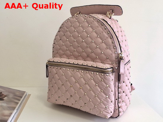 Valentino Garavani Medium Rockstud Spike It Backpack in Pink Replica