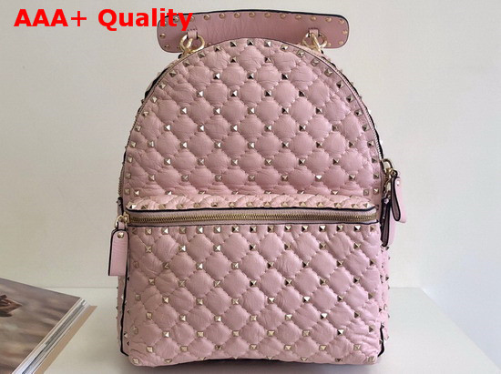 Valentino Garavani Medium Rockstud Spike It Backpack in Pink Replica