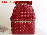 Valentino Garavani Medium Rockstud Spike It Backpack in Red Replica