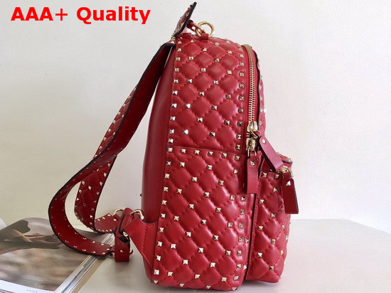 Valentino Garavani Medium Rockstud Spike It Backpack in Red Replica