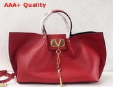 Valentino Garavani Medium Vlogo Escape Cowhide Shopper in Red Replica