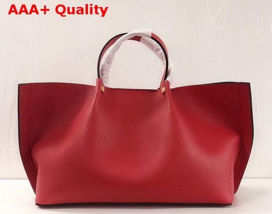 Valentino Garavani Medium Vlogo Escape Cowhide Shopper in Red Replica