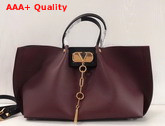 Valentino Garavani Medium Vlogo Escape Grainy Calfskin Shopper in Burgundy Replica