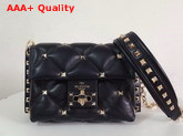 Valentino Garavani Mini Candystud Crossbody Bag in Black Lambskin Replica