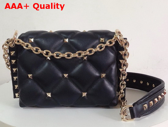 Valentino Garavani Mini Candystud Crossbody Bag in Black Lambskin Replica