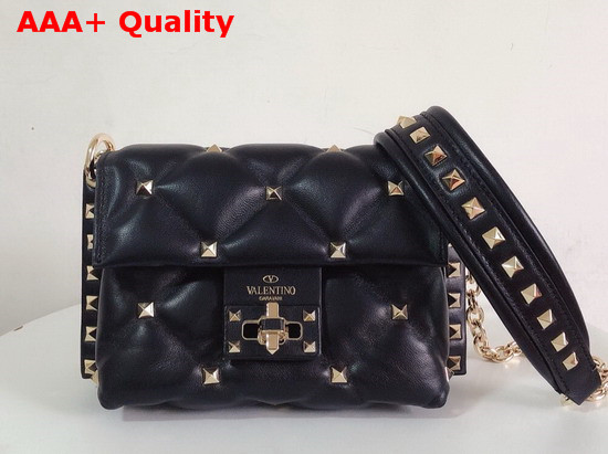 Valentino Garavani Mini Candystud Crossbody Bag in Black Lambskin Replica