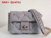 Valentino Garavani Mini Candystud Crossbody Bag in Light Grey Lambskin Replica