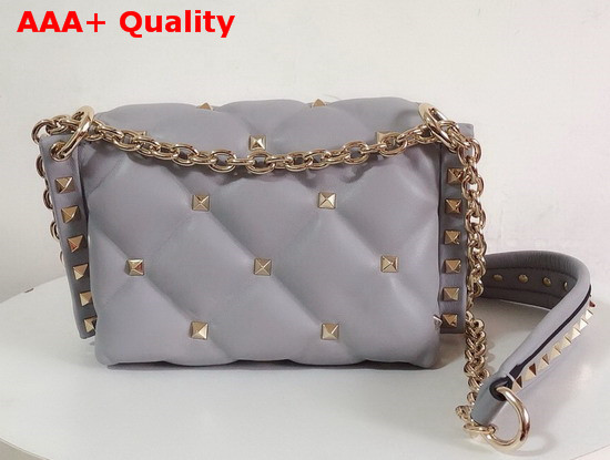 Valentino Garavani Mini Candystud Crossbody Bag in Light Grey Lambskin Replica