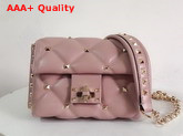 Valentino Garavani Mini Candystud Crossbody Bag in Pink Lambskin Replica