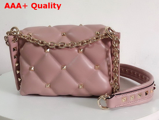 Valentino Garavani Mini Candystud Crossbody Bag in Pink Lambskin Replica