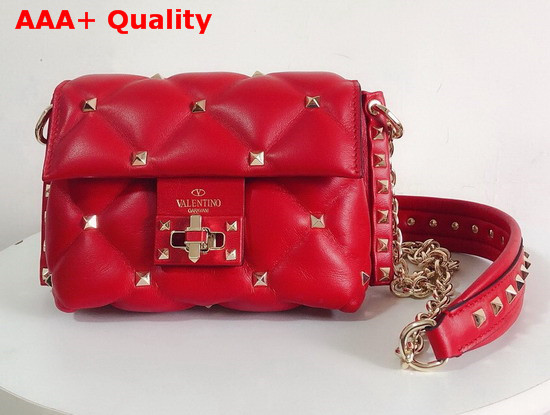 Valentino Garavani Mini Candystud Crossbody Bag in Red Lambskin Replica