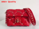 Valentino Garavani Mini Candystud Crossbody Bag in Red Lambskin Replica