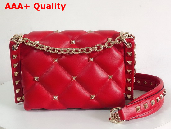 Valentino Garavani Mini Candystud Crossbody Bag in Red Lambskin Replica