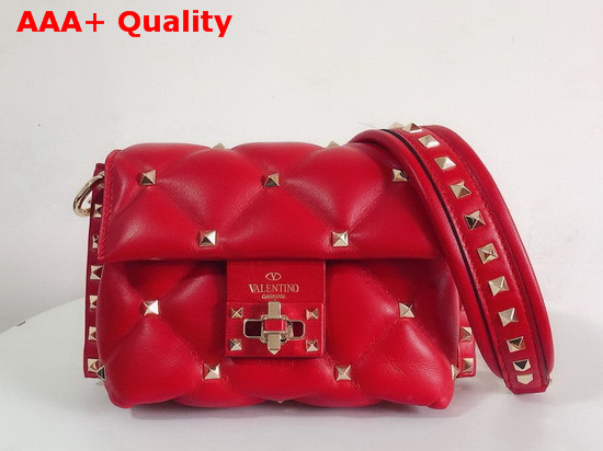 Valentino Garavani Mini Candystud Crossbody Bag in Red Lambskin Replica