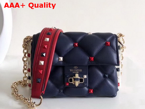 Valentino Garavani Mini Multicolor Candystud Crossbody Bag Blue Supple Lambskin Replica