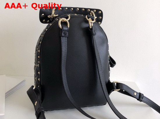 Valentino Garavani Mini Rockstud Spike Backpack in Black Supple Lambskin Leather Replica