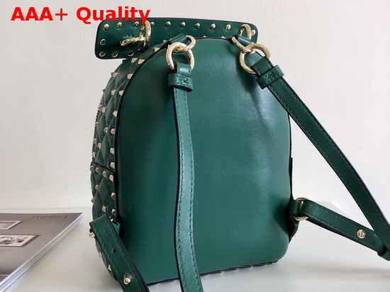 Valentino Garavani Mini Rockstud Spike Backpack in Green Supple Lambskin Leather Replica