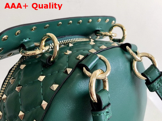 Valentino Garavani Mini Rockstud Spike Backpack in Green Supple Lambskin Leather Replica