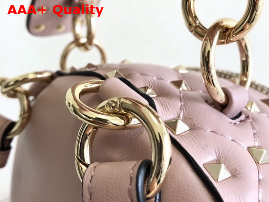 Valentino Garavani Mini Rockstud Spike Backpack in Pink Supple Lambskin Leather Replica