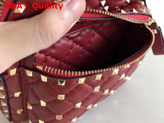 Valentino Garavani Mini Rockstud Spike Backpack in Red Supple Lambskin Leather Replica