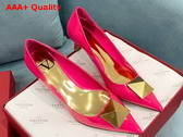 Valentino Garavani One Stud Patent Leather Pump in Bright Pink 40mm Heel Replica