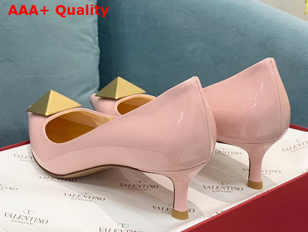 Valentino Garavani One Stud Patent Leather Pump in Light Pink 40mm Heel Replica