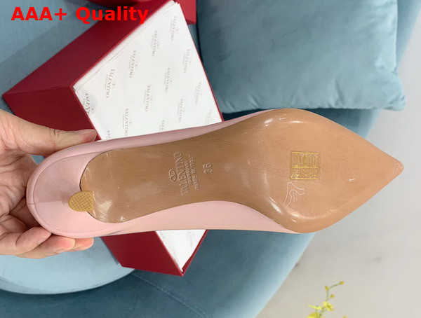 Valentino Garavani One Stud Patent Leather Pump in Light Pink 40mm Heel Replica