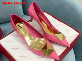 Valentino Garavani One Stud Patent Leather Pump in Pink 40mm Heel Replica