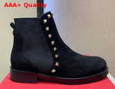 Valentino Garavani Rockstud Ankle Boot 20mm Black Suede Leather Replica