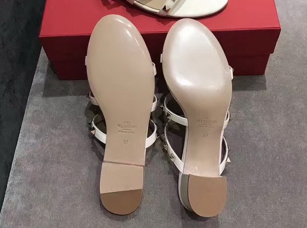 Valentino Garavani Rockstud Calfskin Sandal in Beige with Platinum Finish Studs Heel Height 60mm For Sale