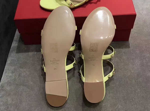 Valentino Garavani Rockstud Calfskin Sandal in Yellow with Platinum Finish Studs Heel Height 60mm For Sale