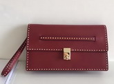 Valentino Garavani Rockstud Clutch in Dark Red Nappa Leather For Sale