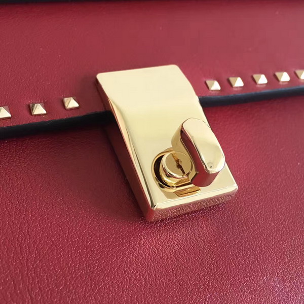 Valentino Garavani Rockstud Clutch in Dark Red Nappa Leather For Sale