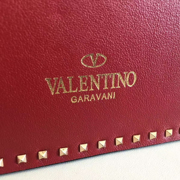 Valentino Garavani Rockstud Clutch in Dark Red Nappa Leather For Sale