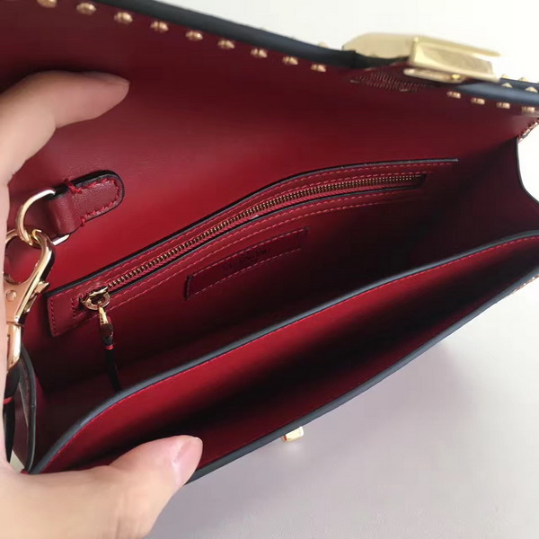 Valentino Garavani Rockstud Clutch in Dark Red Nappa Leather For Sale