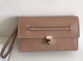 Valentino Garavani Rockstud Clutch in Nude Nappa Leather For Sale