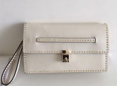 Valentino Garavani Rockstud Clutch in White Nappa Leather For Sale