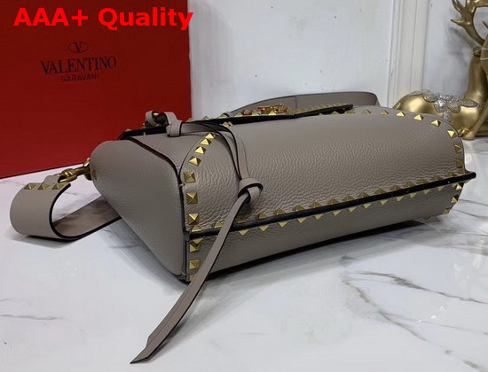 Valentino Garavani Rockstud Hype Grainy Calfskin Shoulder Bag in Grey Replica