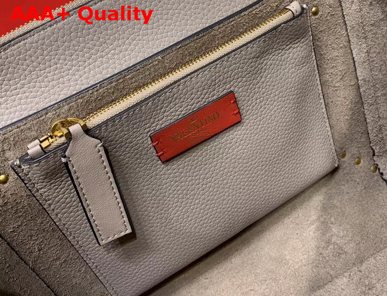 Valentino Garavani Rockstud Hype Grainy Calfskin Shoulder Bag in Grey Replica