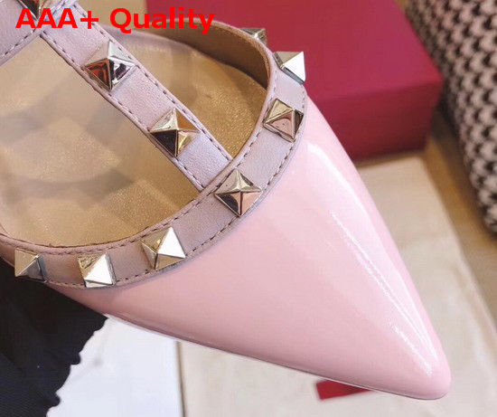 Valentino Garavani Rockstud Mule in Pink Patent Leather Replica