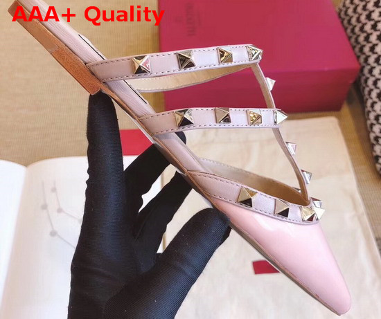 Valentino Garavani Rockstud Mule in Pink Patent Leather Replica