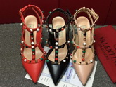 Valentino Garavani Rockstud Rolling Ankle Strap in Calfskin with Multicoloured Stones 100mm Heel for Sale