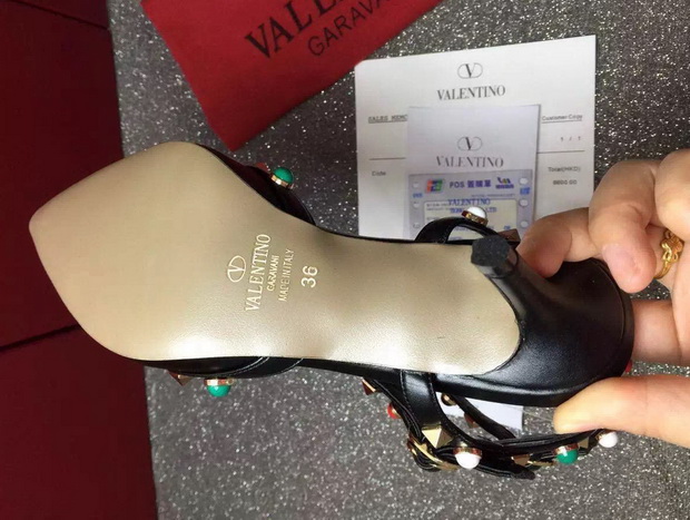 Valentino Garavani Rockstud Rolling Ankle Strap in Calfskin with Multicoloured Stones 65mm Heel for Sale