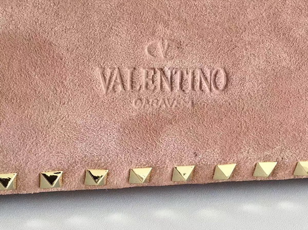 Valentino Garavani Rockstud Small Tote in Nude Calfskin and Suede For Sale