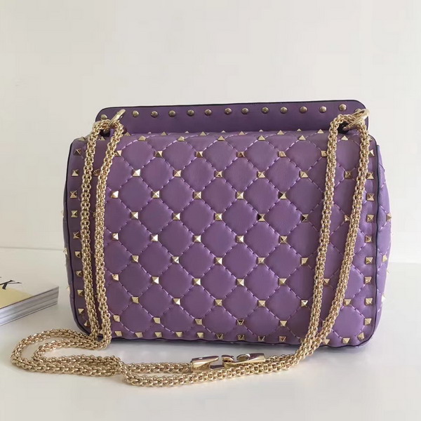 Valentino Garavani Rockstud Spike Medium Chain Bag in Light Purple Soft Nappa Lambskin Leather For Sale