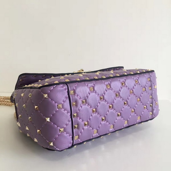 Valentino Garavani Rockstud Spike Medium Chain Bag in Light Purple Soft Nappa Lambskin Leather For Sale